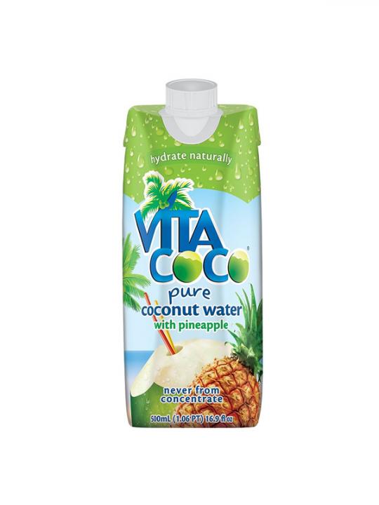 Vita Coco - Pineapple Coconut Water 500ml (16.9oz) Box Case - 12 Pack