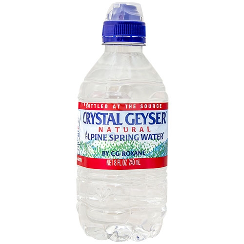 Crystal Geyser - 8oz Sport Cap Bottle Case - 32 Pack