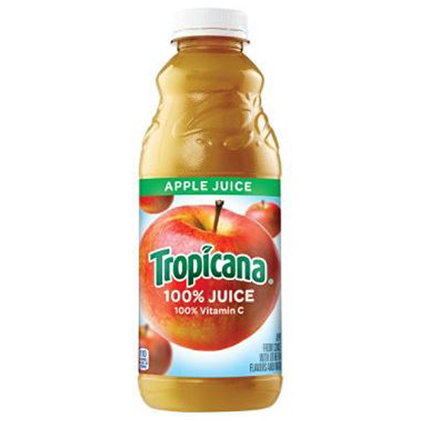 Tropicana - Apple Juice 32oz (Quart) Plastic Bottle Case. 